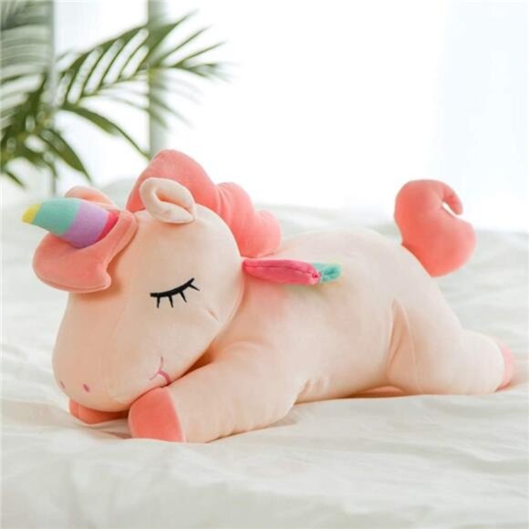 Unicorn Stuffed Animals, Soft Unicorn Plush Hugging Pillow Toy Gifts for Kids - Picture 2 of 7